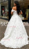 Ball Gown Off The Shoulder Lace Wedding Dress