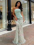 Beading Sweetheart Trumpet Mermaid Green Sequin Prom Dress