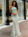 Beading Sweetheart Trumpet Mermaid Green Sequin Prom Dress