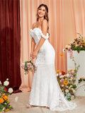 Trumpet Mermaid Lace Off The Shoulder Wedding Dress