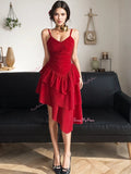 Rose Layered Ruffled Hem Sleeveless Red Dress