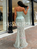 Beading Sweetheart Trumpet Mermaid Green Sequin Prom Dress