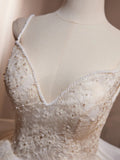 V Neck Lace Ivory Beading Homecoming Dress With Bowknot