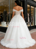 Ball Gown Tulle Sequin Off The Shoulder Wedding Dress