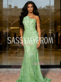 Beading Trumpet Mermaid Strapless Navy Tulle Prom Dress