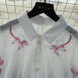 Floral Stylish Outfits White Linen Shirt