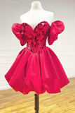Red Lace Up Glass Mirror Sweetheart Homecoming Dress