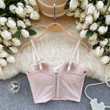 Soft Satin Roses Vintage-Inspired Bustier Top