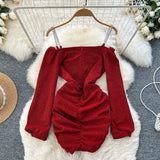 Red Velvet Mini Party Dress