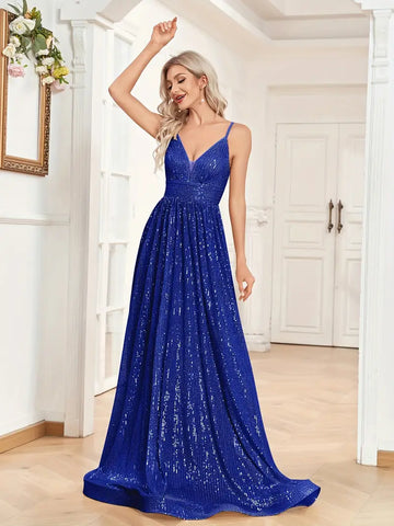 Twilight Shimmer Fuchsia Flair Sequin Prom Dress