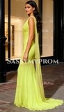Tulle Beading Trumpet Mermaid Green One Shoulder Prom Dress With Slit
