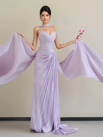 Purple Sweetheart A Line Chiffon Prom Dress With Shawl Sassymyprom Purple Sweetheart A Line Chiffon Prom Dress With Shawl Sassymyprom