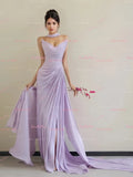 Purple Sweetheart A Line Chiffon Prom Dress With Shawl