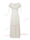 Off The Shoulder White Ankle Length Prom Dress