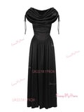 Off The Shoulder White Ankle Length Prom Dress