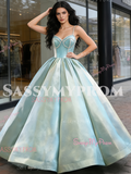 Spaghetti Straps Ball Gown Beading Sparkle Prom Dress