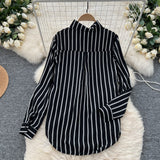 Timeless Black Stylishly Striped Shirt