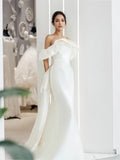 Satin Detachable Train Satin Trumpet Mermaid Wedding Dress