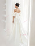 Satin Detachable Train Satin Trumpet Mermaid Wedding Dress