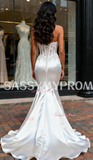 Trumpet Mermaid Lace See Through Sweetheart Wedding Dress