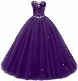 Sweetheart Beading Ball Gown Tulle Quinceanera Dresses