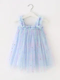 Toddler Girls Shirred Rainbow Princess Puffy Dress