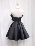 Black Sweetheart Satin Short Homecoming Dress