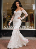 Off The Shoulder Mermaid Lace Long Sleeve Wedding Dress
