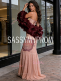 Tulle Beading Trumpet Mermaid Spaghetti Straps Prom Dress