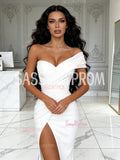 Sweetheart Satin Trumpet Mermaid Off The Shoulder With Slit