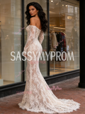 Lace Trumpet Mermaid Long Sleeve Off The Shoulder Wedding Dress