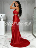 Trumpet Mermaid Sleeveless V Neck Floral Prom Dress With Slit