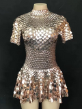 Sexy Sequin Silver Short Mini Party Dress