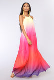 Sundress Summer Long Maxi Streetwear Ombre Dress