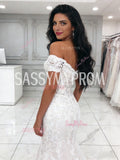 Trumpet Mermaid Lace Appliques Off The Shoulder Wedding Dress