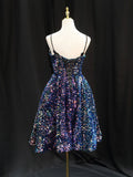 Sequin Blue Short Mini Homecoming Dress