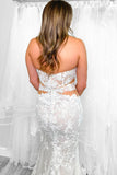 Sweetheart Neckline Lace Train Mermaid Wedding Dress