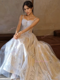 Tulle Flower Halter White Sequin Prom Dress