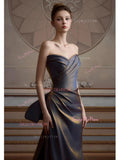Satin Ruched Trumpet Mermaid Sweetheart Prom Dress