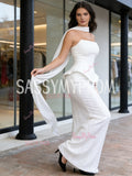 Sheath Column Strapless Satin Black Shawl Prom Dress