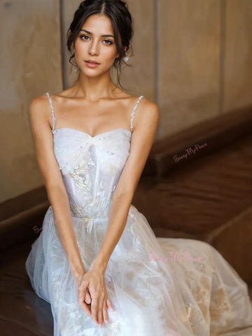 Tulle Flower Halter White Sequin Prom Dress US12 Tulle Flower Halter White Sequin Prom Dress US12
