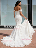 Two Piece Lace Trumpet Merrmaid Corset Wedding Dress