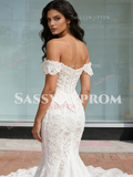 Two Piece Lace Trumpet Merrmaid Corset Wedding Dress