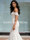 Two Piece Lace Trumpet Merrmaid Corset Wedding Dress