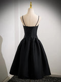 Classic Black Spaghetti Strap Homecoming Dress