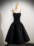 Classic Black Spaghetti Strap Homecoming Dress