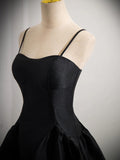 Classic Black Spaghetti Strap Homecoming Dress