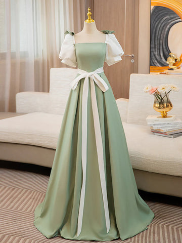 2024 Sage & Ivory Ball gown Prom Dress with Bow Detail US12 / As the picture 2024 Sage & Ivory Ball gown Prom Dress with Bow Detail US12 / As the picture