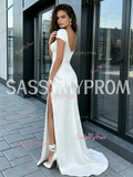 Sweetheart Sheath Column Satin Cap Sleeve Wedding Dress