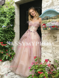 Strapless Tulle Beaidng A Line Ruffles Prom Dress